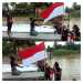 Mantap,,, Cinta NKRI, KGI Inhu Kibarkan Bendera Merah Putih Di Sungai Indragiri